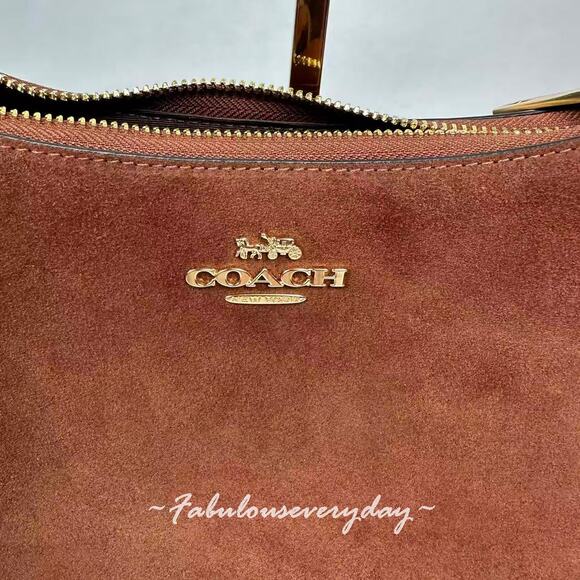 Coach Teri Shoulder/Crossbody Bag With Fringe In Suede/Vintage Brown CCC66 NWT - Picture 9 of 11